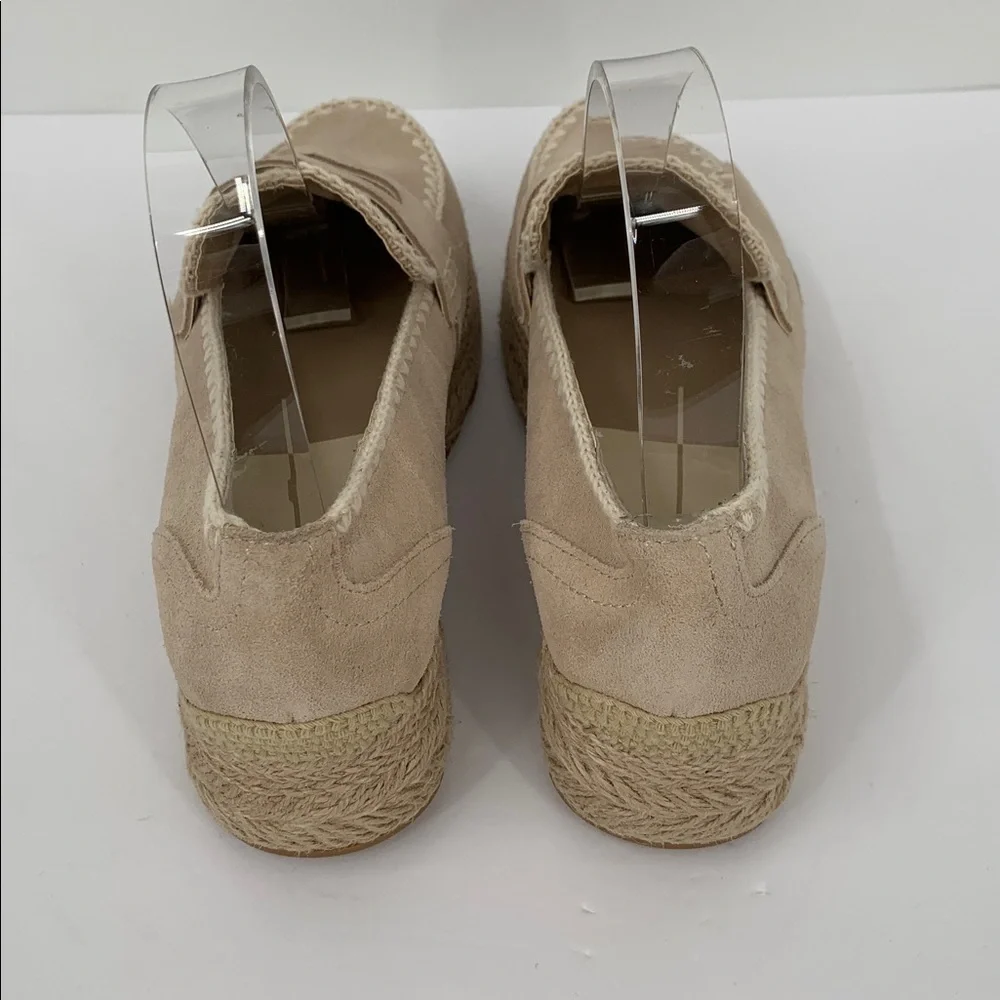 Dolce Vita Jaila espadrille suede leather shoe platform tan suede sneaker new 9